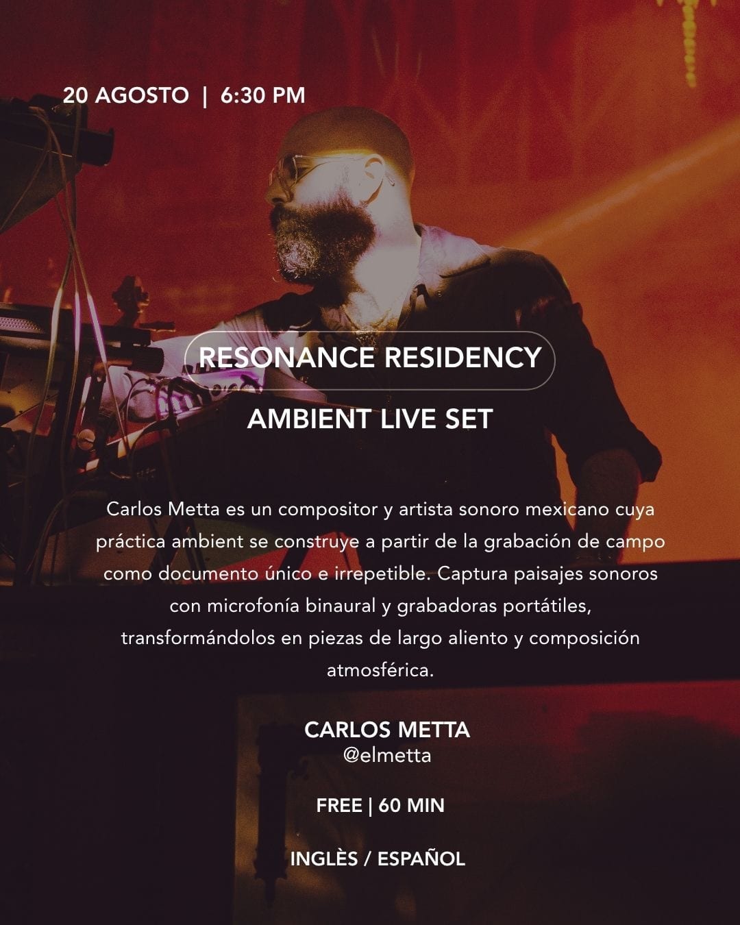 Koti Condesa August 20 2026 Ambient Live Set event flyer