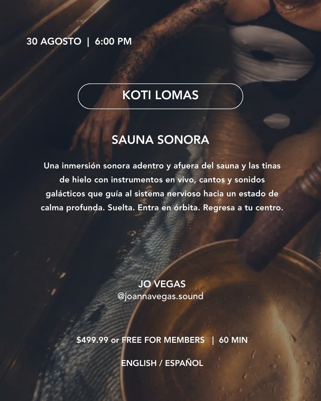 Koti Lomas August 30 2026 Sauna Sonora event flyer