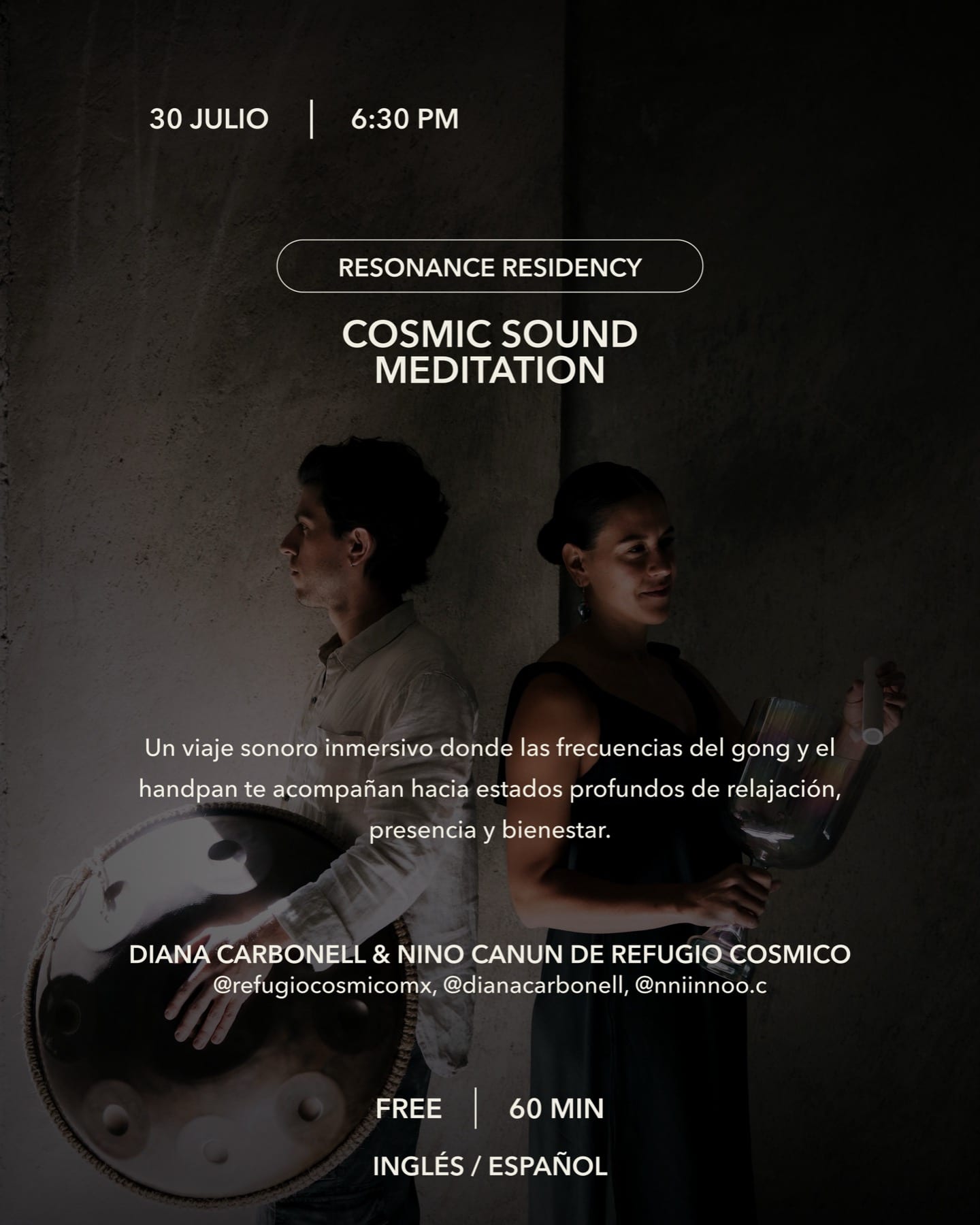 Koti Condesa July 30 Cosmic Sound Meditation event flyer