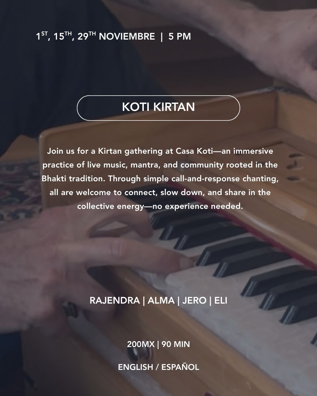 Koti Condesa November 1 2026 Koti Kirtan event flyer