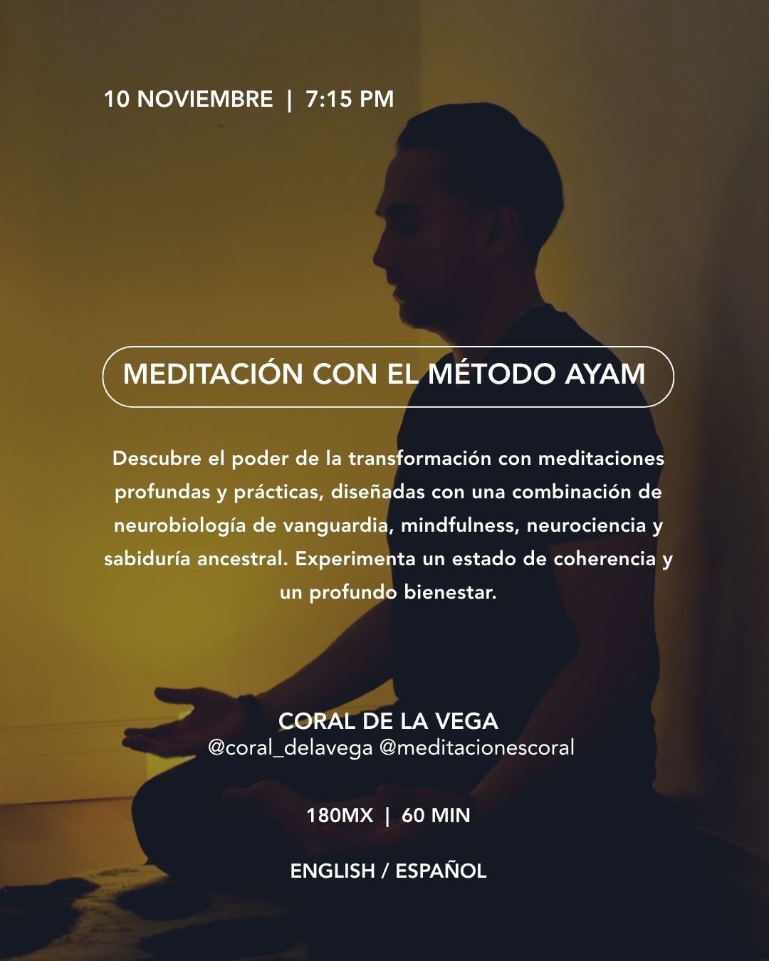 Koti Condesa November 10 2026 Meditación con el Método Ayam event flyer