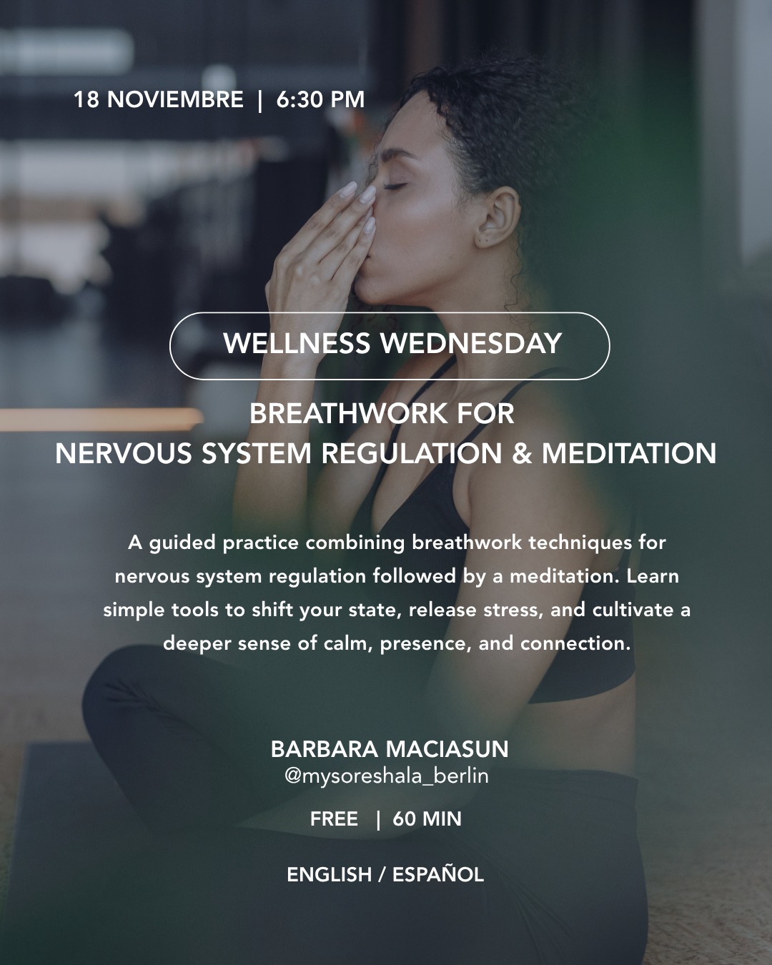 Koti Condesa November 18 2026 Breathwork for Nervous System Regulation & Meditation event flyer
