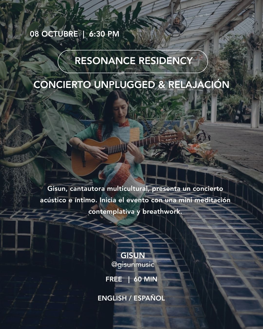 Koti Condesa October 8 2026 unplugged concert and relaxation event flyer