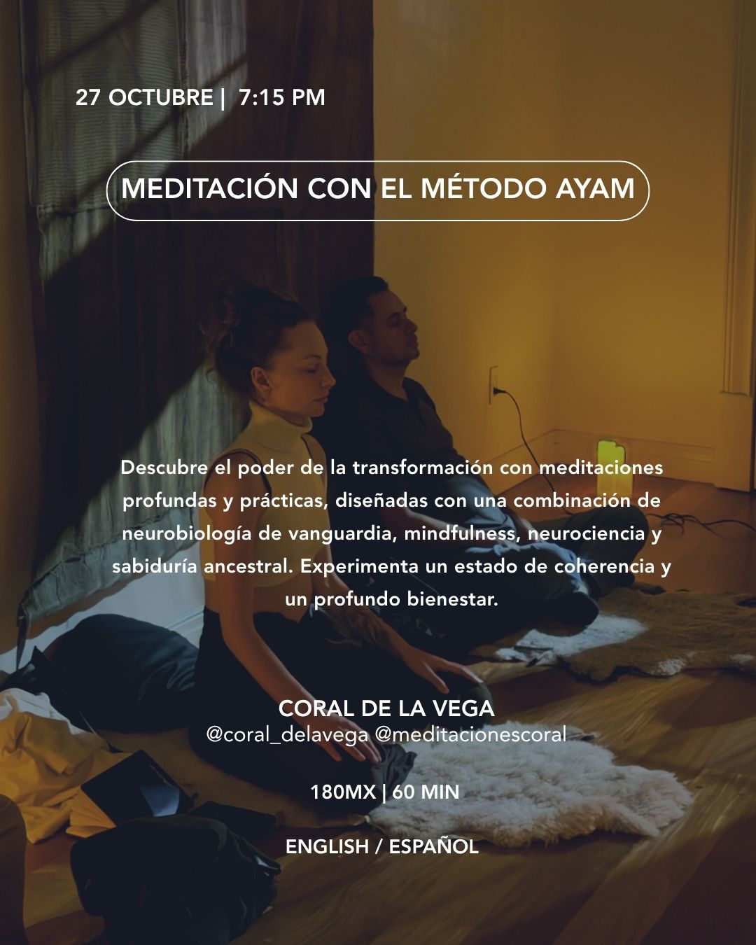 Koti Condesa October 27 2026 Meditación con el Método Ayam event flyer