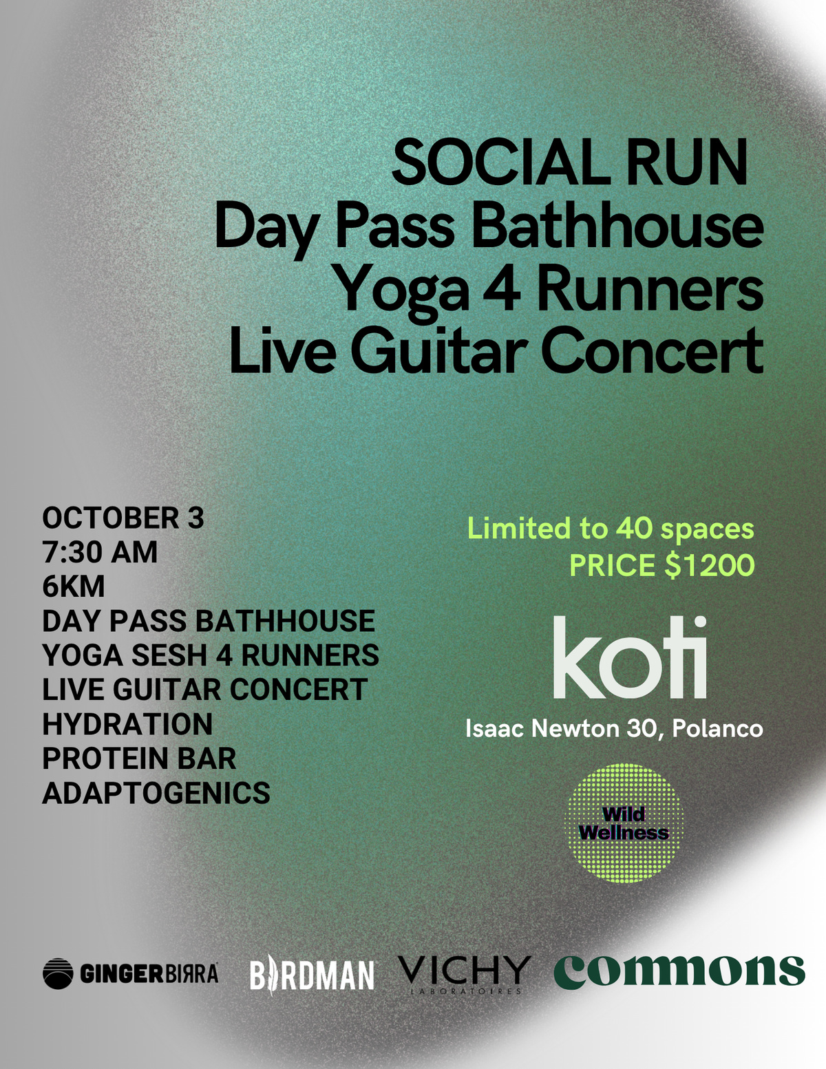 Koti Polanco October 3 2026 Social Run and Bathhouse event flyer