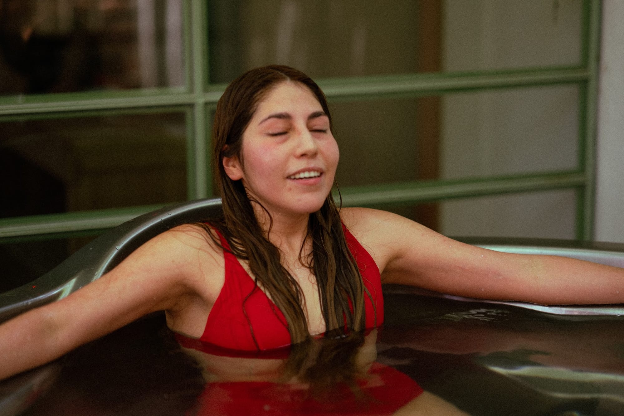 A guest taking time in the plunge at Koti